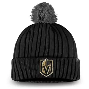 Las Vegas Golden Knights Fanatics Keystone Cuffed Knit Hat with Pom - Black - Picture 1 of 1