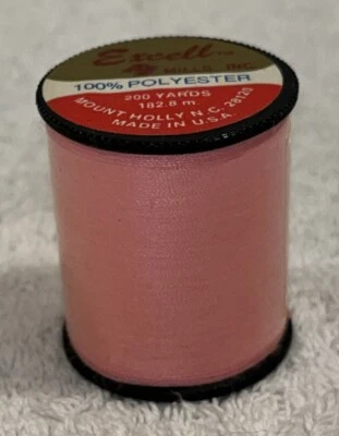 Vtg NOS Excell Pink 100% Polyester 200 Yards General Sewing Thread USA Made - Image 1 of 4