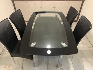 Harveys Glass Dining Table & 4 Chairs - Picture 1 of 2