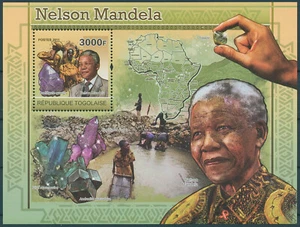 Togo 2011 MNH Nelson Mandela Stamps Famous People Minerals Amethyst 1v S/S - Picture 1 of 1