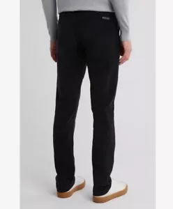 Pantaloni chino in velluto a coste slim sartoriali Marshall da uomo AG NUOVI CON ETICHETTE taglia 32 x 34 nero puro - Foto 1 di 20