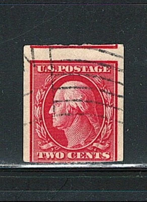 US Year of 1910 Washington Imperf Stamp Scott# 384 (Used), - Image 1 of 2