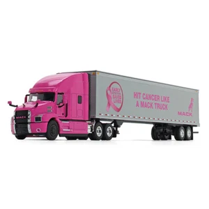 Mack Anthem Pink Lady Sleeper w/ Trailer 1:50 Diecast Model First Gear 59-3423 - Picture 1 of 5