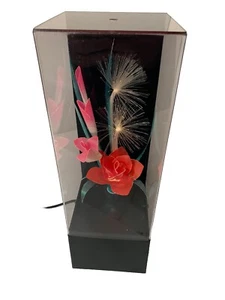 1984 Yiring Shehng Fiber Optic Flowers Light Up Lamp YS-335M Music Box TESTED - Picture 1 of 17