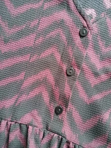 New Look Black & Burgundy Purple Dress Zigzag Design Size 12 Immaculate Cond! - Picture 1 of 6