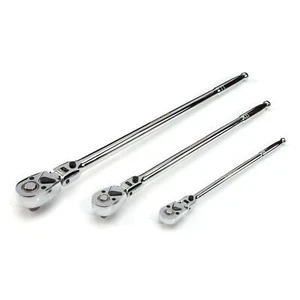 STEELMAN 3-Piece Locking Flex Head 72-Tooth Long Handle Ratchet Set, 61081 - Picture 1 of 7