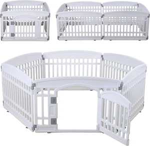 Pet Playpen for Dogs Heavy Plastic Puppy Exercise Pen Indoor Outdoor Small Pets - Picture 1 of 6