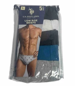 U.S. Polo Assn. 5 Pack Low Rise Briefs Large Black/Green/Gray /white 5 Pack New - Picture 1 of 6