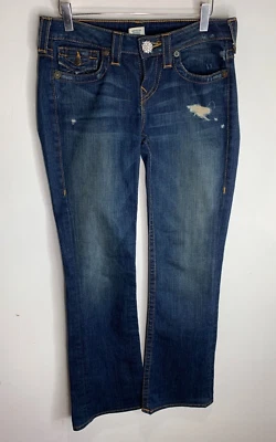 True Religion Becky bootcut jeans W 28 10 L 32 VGC blue denim crystal button - Image 1 of 4