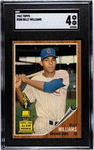 1962 Topps BILLY WILLIAMS Cubs 2nd Year Card #288 SGC 4 VG/EX Condition! (2)