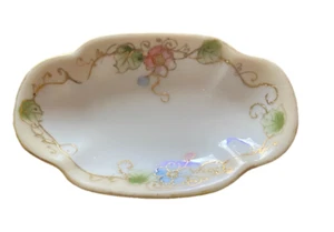 Nippon Vintage Hand Painted Porcelain Salt Dish Floral Motif - Picture 1 of 4