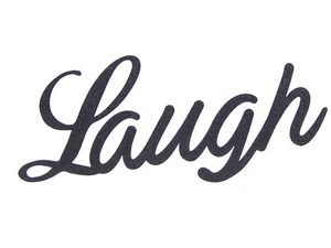 Laugh Word Art Sign Home Kitchen Decor Wall Hanging Cursive Script Typography - Picture 1 of 4
