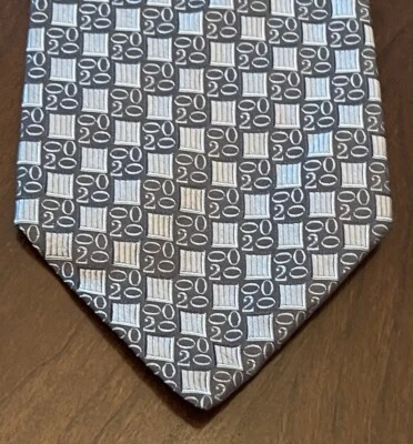 Vintage Lands End Gray Hand Made 100% Silk Men’s Neck Tie Made In Usa - Image 1 of 4