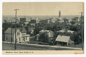 Vista de pájaro, Sioux Falls, Dakota del Sur ca.1910 - Imagen 1 de 2