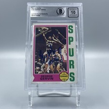 George Gervin Signed Autographed 1974-75 Topps #196 RC Card Beckett BAS 10 Auto