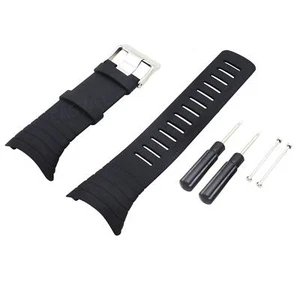 Ersatz-Silikon-Uhrenarmband Armband Strap für Suunto Core All Black UK - Bild 1 von 3