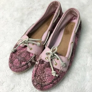 Sperry Top-Sider Women's Audrey Python Pink Boat Shoes Top Siders Size 10 - Picture 1 of 12
