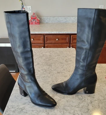 Mujeres Sam Edelman Botas Cuero Negro Kerby 19" Alto Sexy Botas Suaves Talla 9.5 Foto 1 de 4