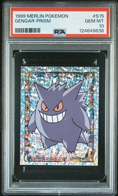 1999 Merlin Pokemon Gengar S15 Prism Sticker PSA 10 GEM MINT - Image 1 of 2