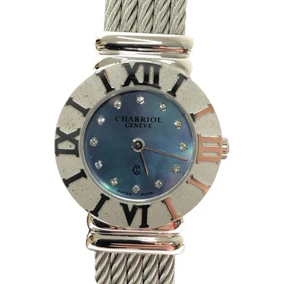Reloj de cuarzo PHILIPPE CHARRIOL Saint Tropez SV925 028S esfera azul concha Foto 1 de 4