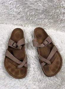 Birkenstock Mayari Leder Zehenstegsandale Damen Größe 42 US 11 Braun Komfort - Bild 1 von 7