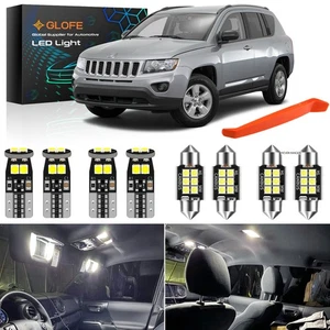 LED Interior Light Kit for Jeep Compass 2009-2016 White LED Lights Bulbs Upgrade - Picture 1 of 7