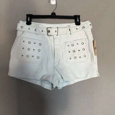 Pantalones Cortos de Cuero Wilsons Máxima Talla 12 De Colección Años 90 Sexy Punk Rock Blanco Nuevos con Etiquetas Foto 1 de 4