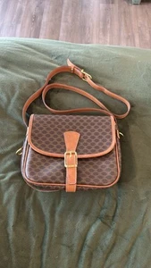 Authentic CELINE Macadam Shoulder Bag Brown Crossbody ๐บ๐ธ ship - Picture 1 of 12
