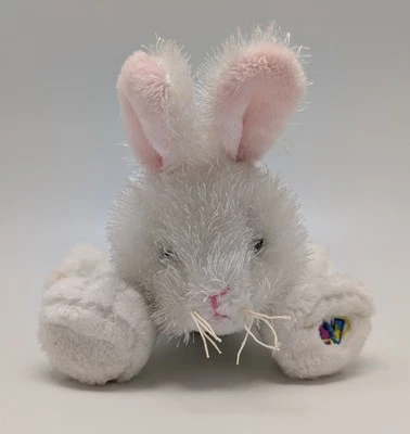 GANZ Lil Kinz White Rabbit HS078 - Bunny Plush Toy w/ Pink Ears - NO CODE - Image 1 of 4