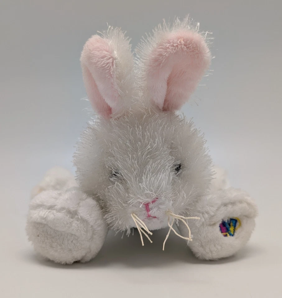 GANZ Lil Kinz White Rabbit HS078 - Bunny Plush Toy w/ Pink Ears - NO CODE - Image 1 of 4