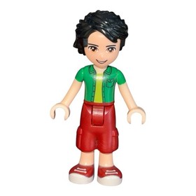 LEGO Friends Minifigure frnd182 OLIVER Dark Red Pants Green Shirt From # 41311