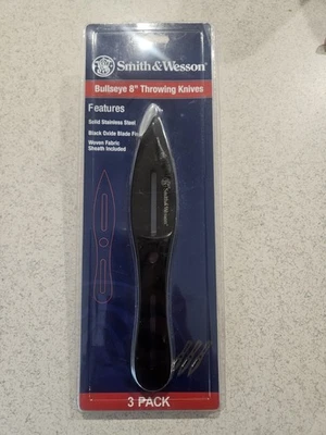 Smith & Wesson Juego de tres cuchillos de hoja fija negros nuevos en paquete Foto 1 de 2