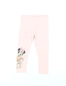 Disney Girls Pink Minnie Mouse Ankle Leggings 2-3 Years - Picture 1 of 12