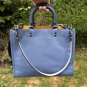 Coach Rogue Tote Washed Chambray Blue Colorblock LARGE Purse/Handbag C8012 - Picture 1 of 19