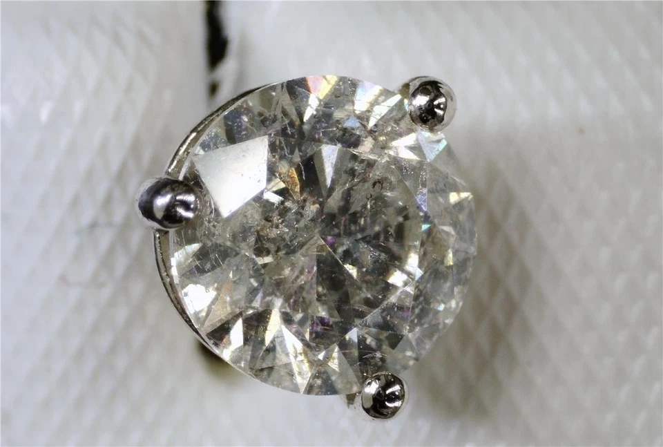 НОВЫЙ .48 КАРАТ GIA CERT. ПЛАТИНОВЫЙ КРУГЛЫЙ НАТУРАЛЬНЫЙ БРИЛЛИАНТ ОДИН СЕРЬГИ - Изображение 1 из 3