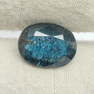 5.6ct Natural Moss Kyanite Oval Cut Teal Green Gemstone for Making Ring Jewelry - Picture 1 of 4