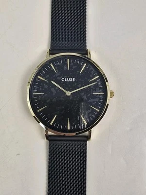 Женские кварцевые часы Cluse La Boheme черный сетчатый ремешок золотой корпус нержавеющая сталь новые с ценниками - Изображение 1 из 4
