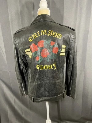 Jaqueta de couro vintage Winlit masculina pequena Grimson Glory Triton - Imagem 1 de 4