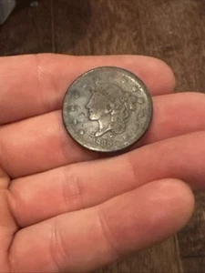 1839 Large Cent, Coronet Head, Scarce Earl Copper - Bild 1 von 4