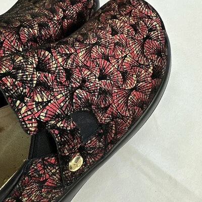 Tamancos sapatos ALEGRIA tamanho 43 Wmn 11.5/12 KAR 274X ouro vermelho camurça metálica conforto - Imagem 1 de 4