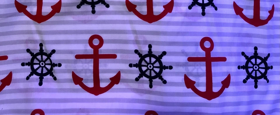 Waverly Inspirations 100% Cotton Fabric Anchors Onyx Red White & Blue 35x44” - Image 1 of 1