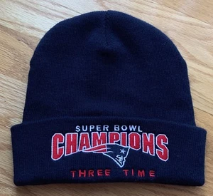 NEW ENGLAND PATRIOTS Cuffed Beanie Mütze NFL Three Time Super Bowl Champions - Bild 1 von 4