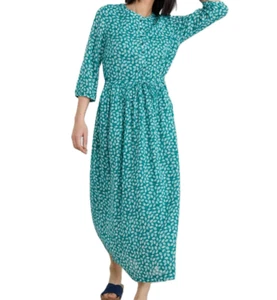 SeaSalt Womens Rock Dove Midaxi Dress size 18 Pockets ButtonTop Drawstring Green - Picture 1 of 6