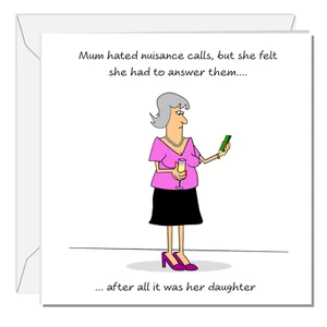Funny Mothers Day Card Birthday Card Mum Phone Daughter Cheeky Humour Swizzoo - Picture 1 of 7