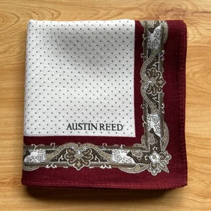 HANDKERCHIEF MEN'S VINTAGE POLKA DOT PATTERNED POCKET SQUARE COTTON 17" A0908 - Picture 1 of 3