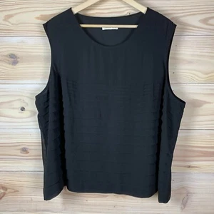 Coldwater Creek Shell Top 3X Black Tiered Layered Chiffon Semi Sheer - Picture 1 of 12