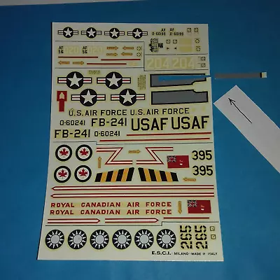 MC DONNELL F/RF/CF 101 VOODOO  USAF,R.C.A.F. CINA AF DECAL 1/72 ESCI VEDI NOTE - Immagine 1 di 2