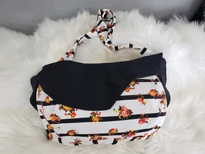 NEW Jessica Simpson Floral Print Bikini Swimwear Swim Top Size 0X Black - Picture 1 of 5