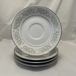 "Juego de 4 platos platillos florales vintage Taihei Springtime Fine China Japón 6""" - Imagen 1 de 5