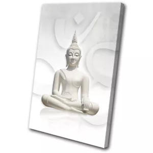 Budda Calm White Religion SINGLE CANVAS WALL ART Picture Print - Picture 1 of 1